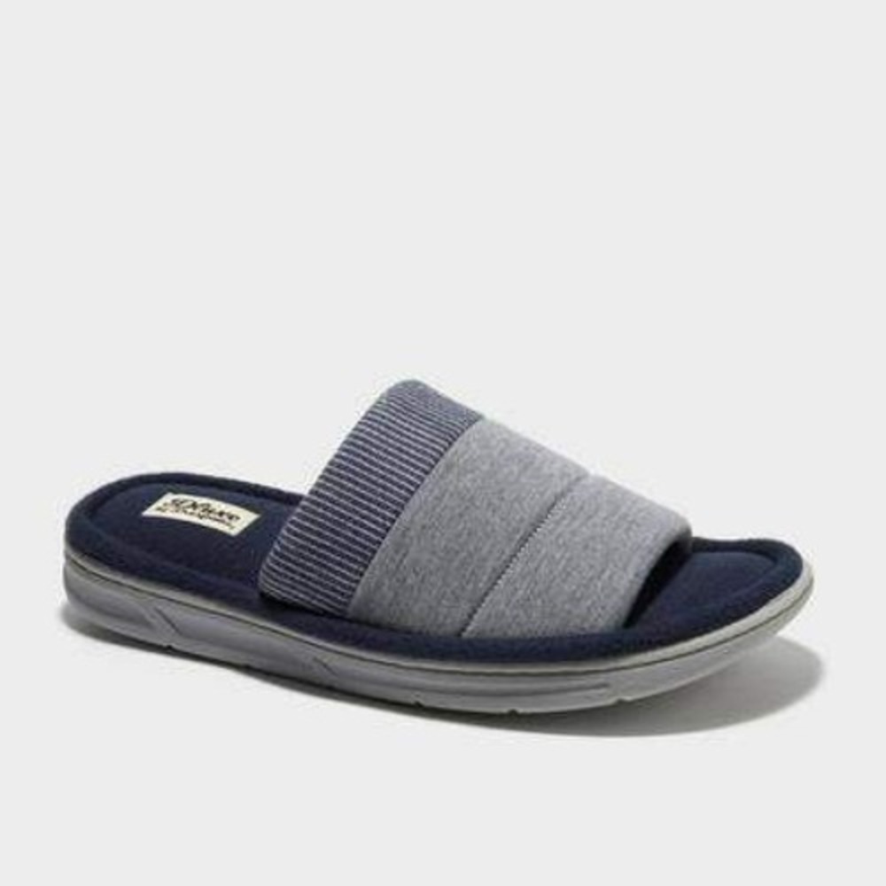 Men's Eric Slippers by DLuxe by Dearfoams Heathered Gray Size L (11-12)